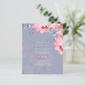 Budget Blush Pink Floral Dusty Blue Wedding (Staand voorkant)