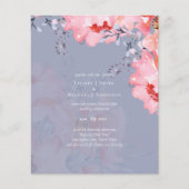 Budget Blush Pink Floral Dusty Blue Wedding (Voorkant)