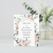 Budget Blush Pink Floral Rozen Weddenschap (Staand voorkant)