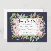 BUDGET Blush Pink Floral Weddenschap Briefkaart (Voorkant / Achterkant)