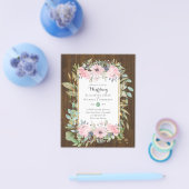 BUDGET Blush Pink Floral Wedding Invitations Flyer (Enkel)