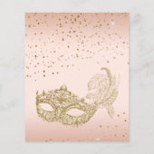 BUDGET Blush Pink Gold Glitter Masquerade Sweet 16 (Achterkant)