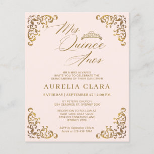 BUDGET  Blush Pink Gold Mis Quinceañera
