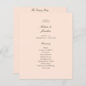Budget Blush Pink Pastel Programme de mariage (Devant / Derrière)