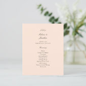 Budget Blush Pink Pastel Programme de mariage (Debout devant)