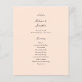 Budget Blush Pink Pastel Programme de mariage (Devant)