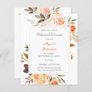 Budget Blush Pink & Peach Floral repeal Dinner