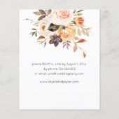 Budget Blush Pink & Peach Floral repeal Dinner Flyer (Achterkant)