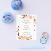 Budget Blush Pink & Peach Floral repeal Dinner Flyer (Enkel)