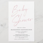 Budget Blush Pink Simple Script Baby shower FLYER (Voorkant)