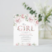 Budget Blush & Roos Gold Baby shower Uitnodiging (Staand voorkant)