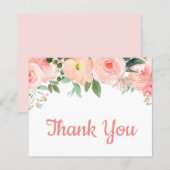 Budget Blush rose Carte de remerciements floral (Devant / Derrière)