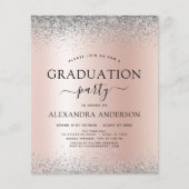 Budget Blush Roze 2022 Afstuderen Glitter Zilver (Voorkant)