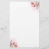 Budget blush roze bloemen bruiloft menu flyer (Achterkant)