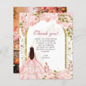 BUDGET Blush Roze Bloemen Foto Quinceañera (Voorkant / Achterkant)