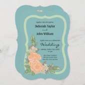 Budget Blush Roze Roos Bloemige Trouw Kaart (Voorkant / Achterkant)