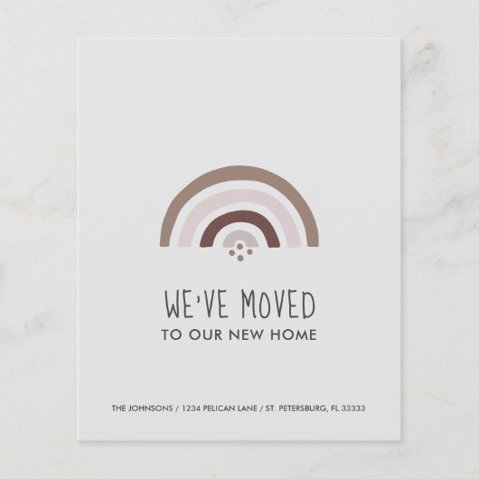 Budget Blush Taupe Rainbow Nouvelle carte d'adress (Devant)