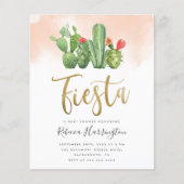 Budget Blush Waterverf Cactus Fiesta Baby shower (Voorkant)