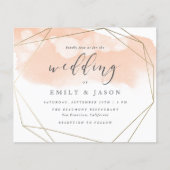 Budget Blush Waterverf Gold Geometric Wedding (Voorkant)