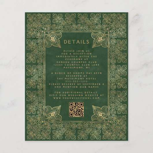 Budget  Boek Groen Goud QR Code Huwelijk (Achterkant)