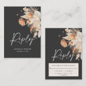 budget bohème pampas herbe RSVP réponse Note Carte (Devant / Derrière)