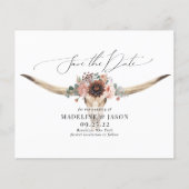 BUDGET Bohemian Floral Skull Bruiloft Save the Dat (Voorkant)