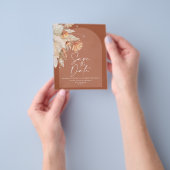 budget bohemian terracotta pampas gras bruiloft flyer (Hand)