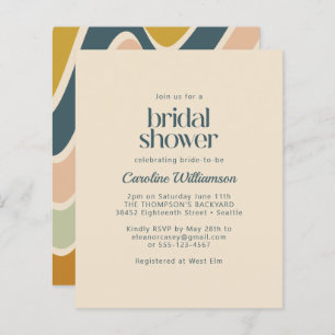 Budget Boho Abstract Wavy Blauwgroen Blush Vrijgez