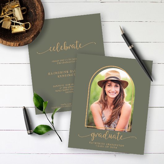 Budget Boho Arch Green Gold Photo Afstuderen