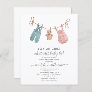 BUDGET BOHO Babykleding Geslacht Onthullen Douche