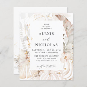 Budget Boho Beach Tropical beige Floral Wedding