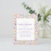 Budget Boho Bicycle Floral Baby shower Uitnodigen (Staand voorkant)