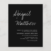 Budget Boho Black and White Wedding Invitation Flyer (Voorkant)