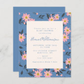 Budget Boho Blue Pink Floral Baby shower (Voorkant / Achterkant)