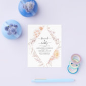 Budget Boho Brunch & Bubbly Bruidsuitnodiging Flyer (Enkel)