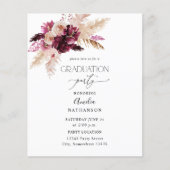 Budget Boho Burgundy & Pink Floral Gradual Party (Voorkant)