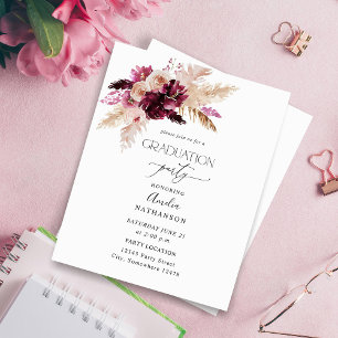 Budget Boho Burgundy & Pink Floral Gradual Party