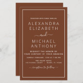 Budget Boho Burnt Sinaasappel bruiloft uitnodiging (Voorkant / Achterkant)