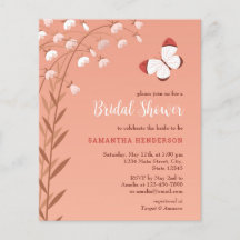 Budget Boho Butterfly Bridal Shower Uitnodiging