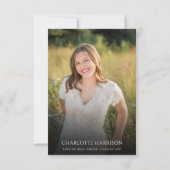 Budget Boho Chic Floral Foto Graduparty Kaart (Achterkant)