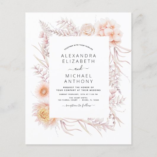 Budget Boho Chic Stof Roze Woestijn Bruiloft (Voorkant)