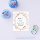 Budget Boho Chic Stof Roze Woestijn Bruiloft Flyer (Enkel)