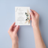 Budget Boho Copper & Beige Floral Menu Flyer (Hand)