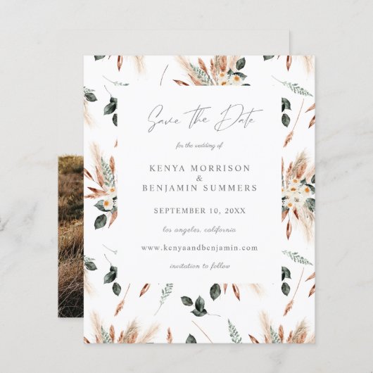 Budget Boho Copper & Beige & Photo Floral Wedding (Voorkant / Achterkant)
