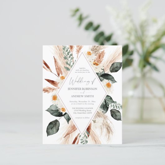 Budget Boho Copper Pampas Grass Wedding (Staand voorkant)