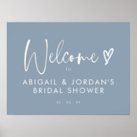 Budget Boho Dusty Fête des mariées bleue Affiche d
