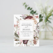 Budget Boho Dusty Pink Burgundy Weddenschap (Staand voorkant)