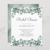 Budget Boho Eucalyptus Feuilles Faire-part de mari (Devant / Derrière)