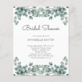 Budget Boho Eucalyptus Feuilles Faire-part de mari (Devant)