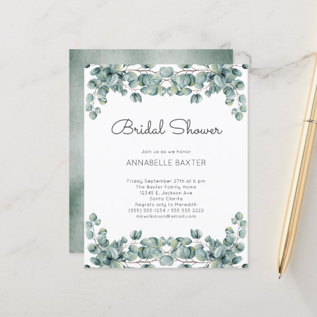 Budget Boho Eucalyptus Leaves Wedding (Voorkant / Achterkant in situ)